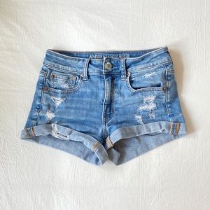 Distressed Denim Shorts